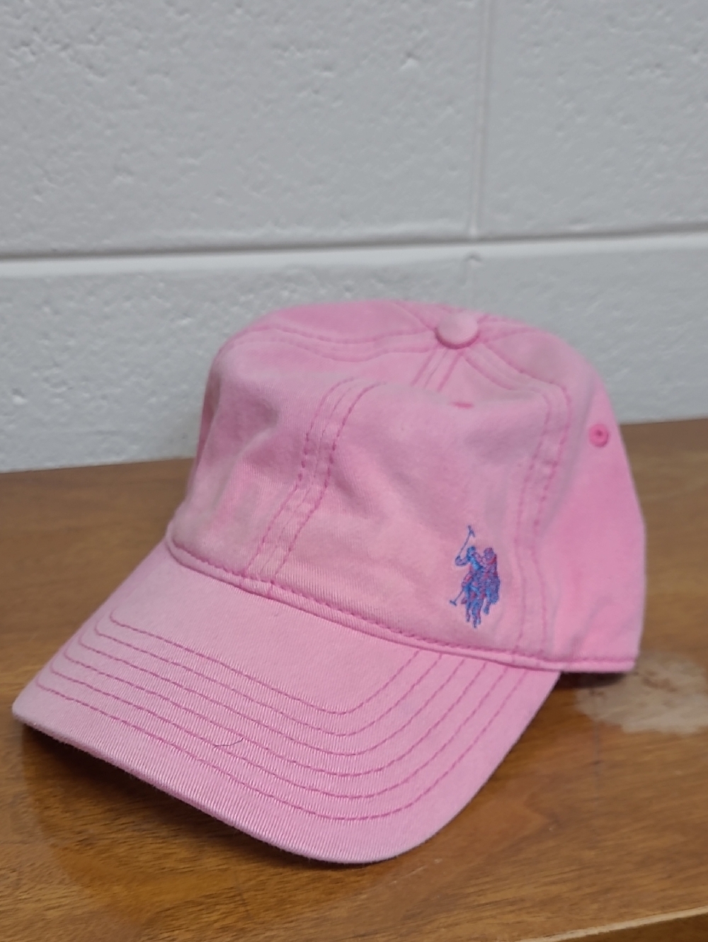 U.S. Polo Assn. Pink Baseball Cap with Blue Logo